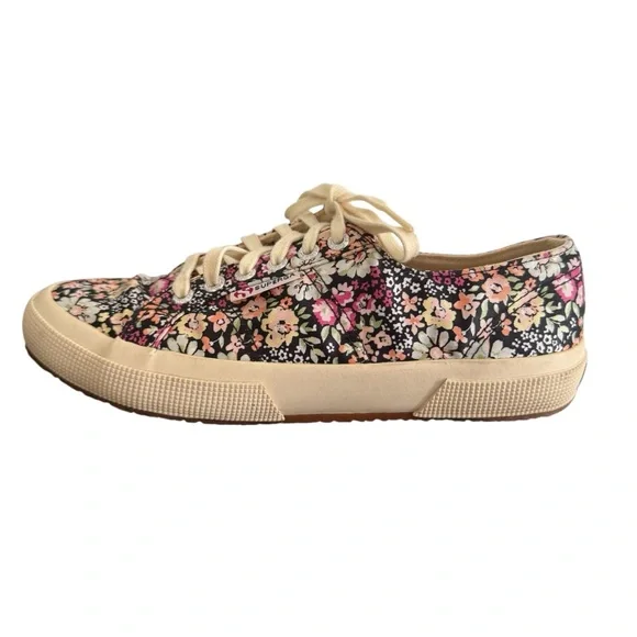 Superga Women’s Size 8 Size 39 Floral Daisy Multicolor Sneakers Casual Lace Up - Picture 5 of 12